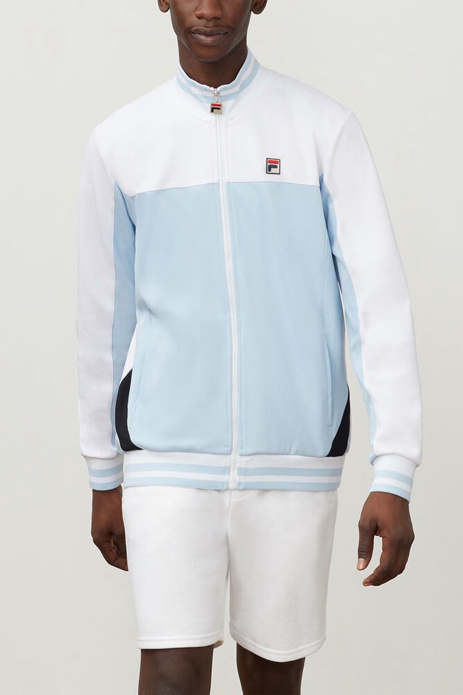 Fila Jacket Mens Blue/White - Tiebreaker Track - Philippines 7529038-GD